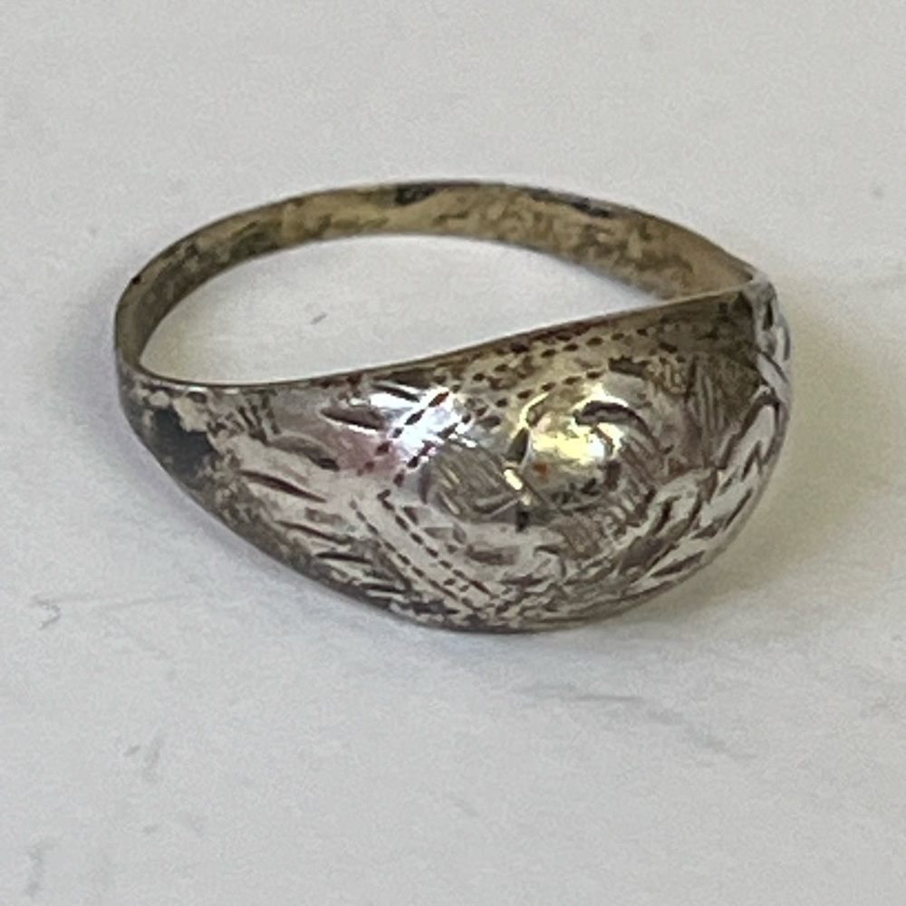 Imported dainty dome sterling silver 925 Signed RING band vintage 70s-80s